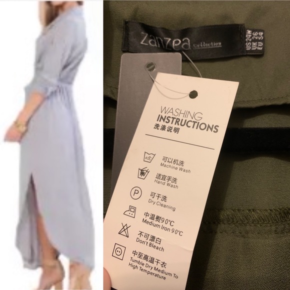 New faux wrap maxi dress w/deep v-neck (green) - Picture 5 of 5